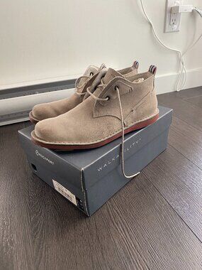 adidas rockport adiprene men's sand suede chukkah boots size 9 preowned